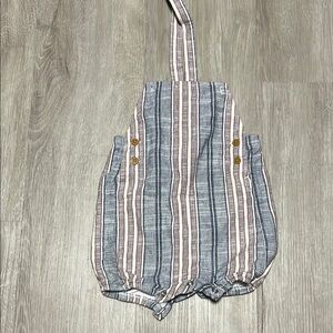 4/$20 George Striped Baby Romper with Adjustable Straps 6-9M